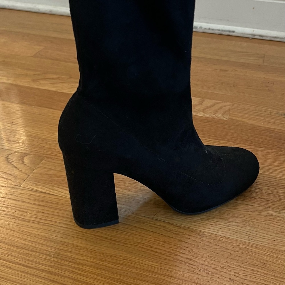 Zara Women's Black Suede Over-the-Knee Boots